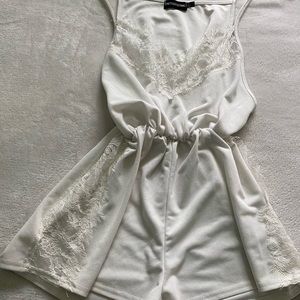 White laced romper